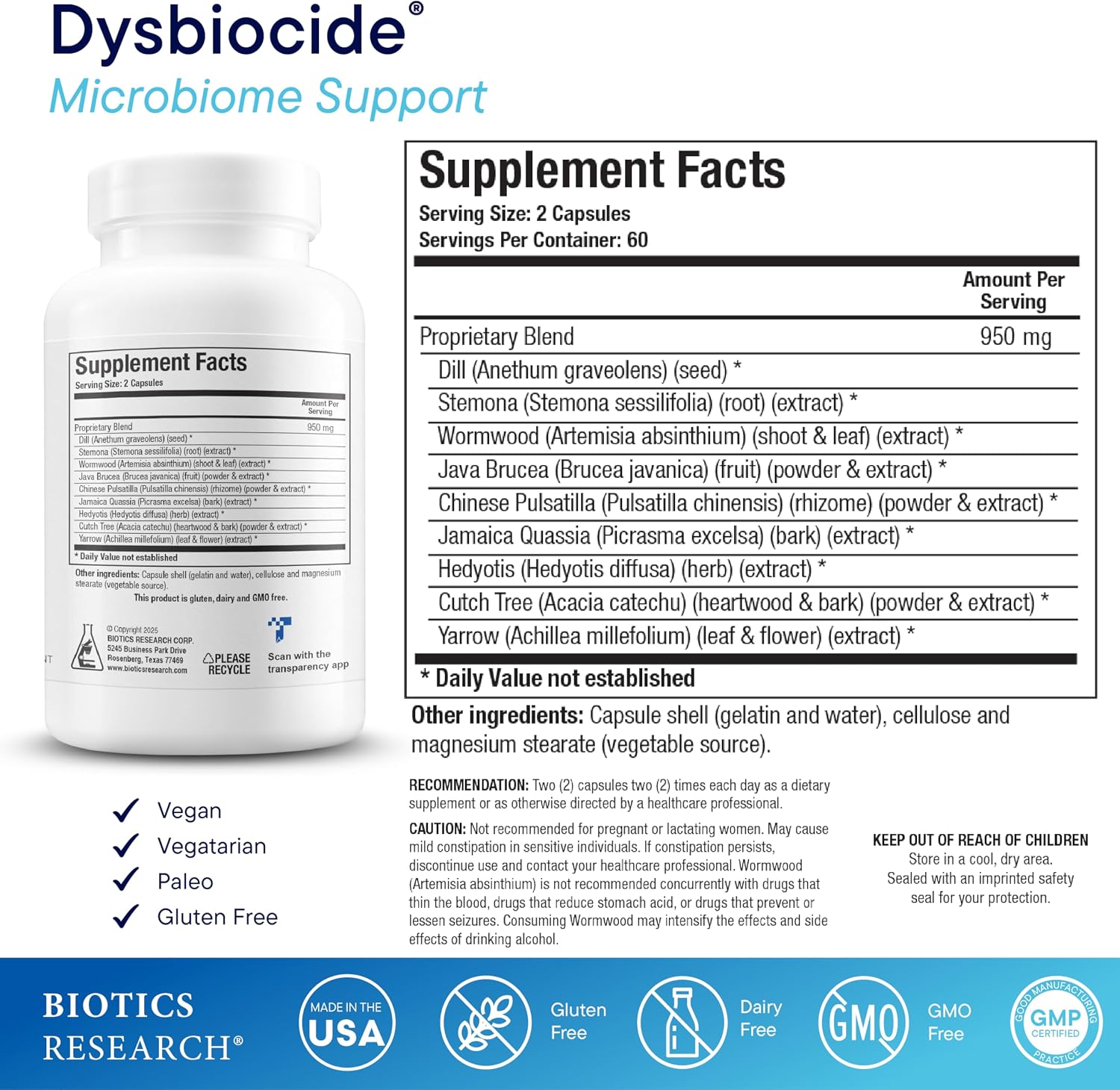 Dysbiocide 120 Capsules - Biotics