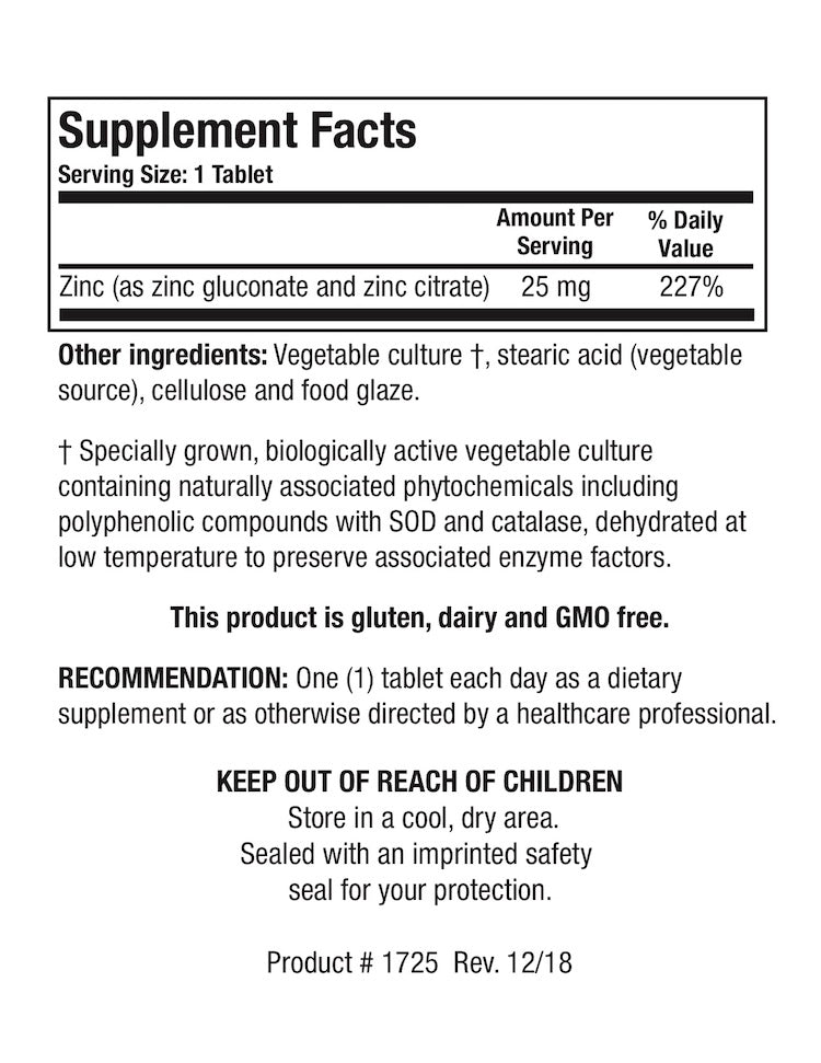 Zn-Zyme Forte 100 Tablets - Biotics
