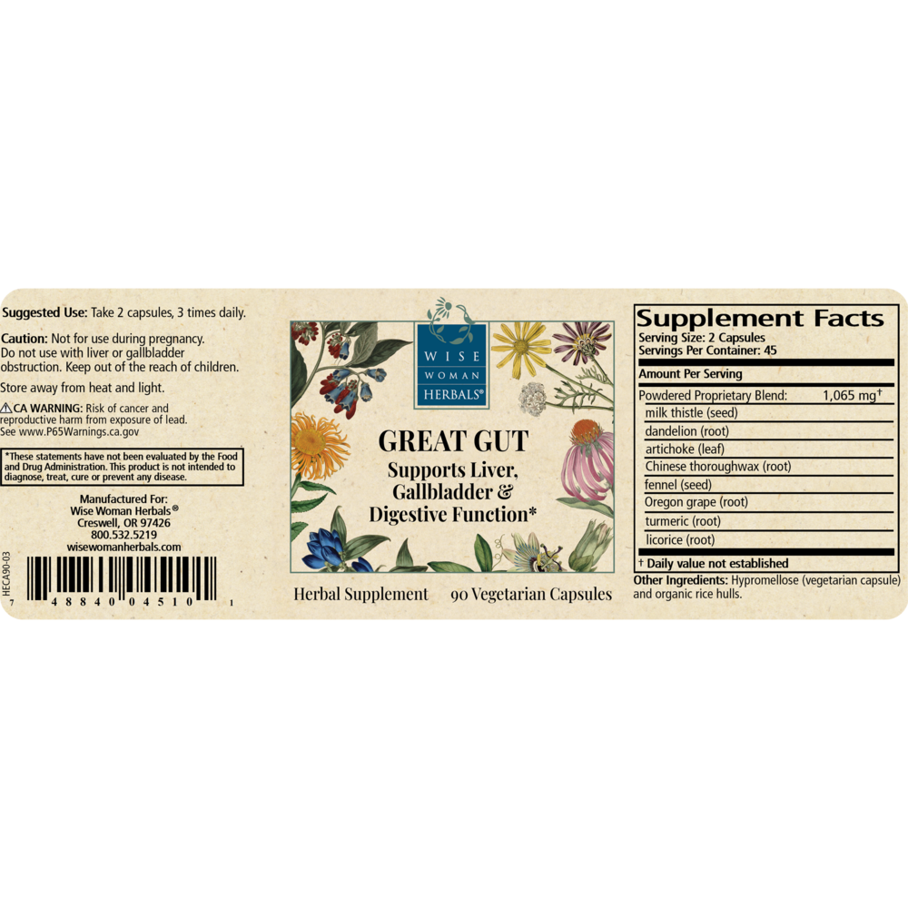 Great Gut (formerly Hepacaps) - Wise Woman Herbs