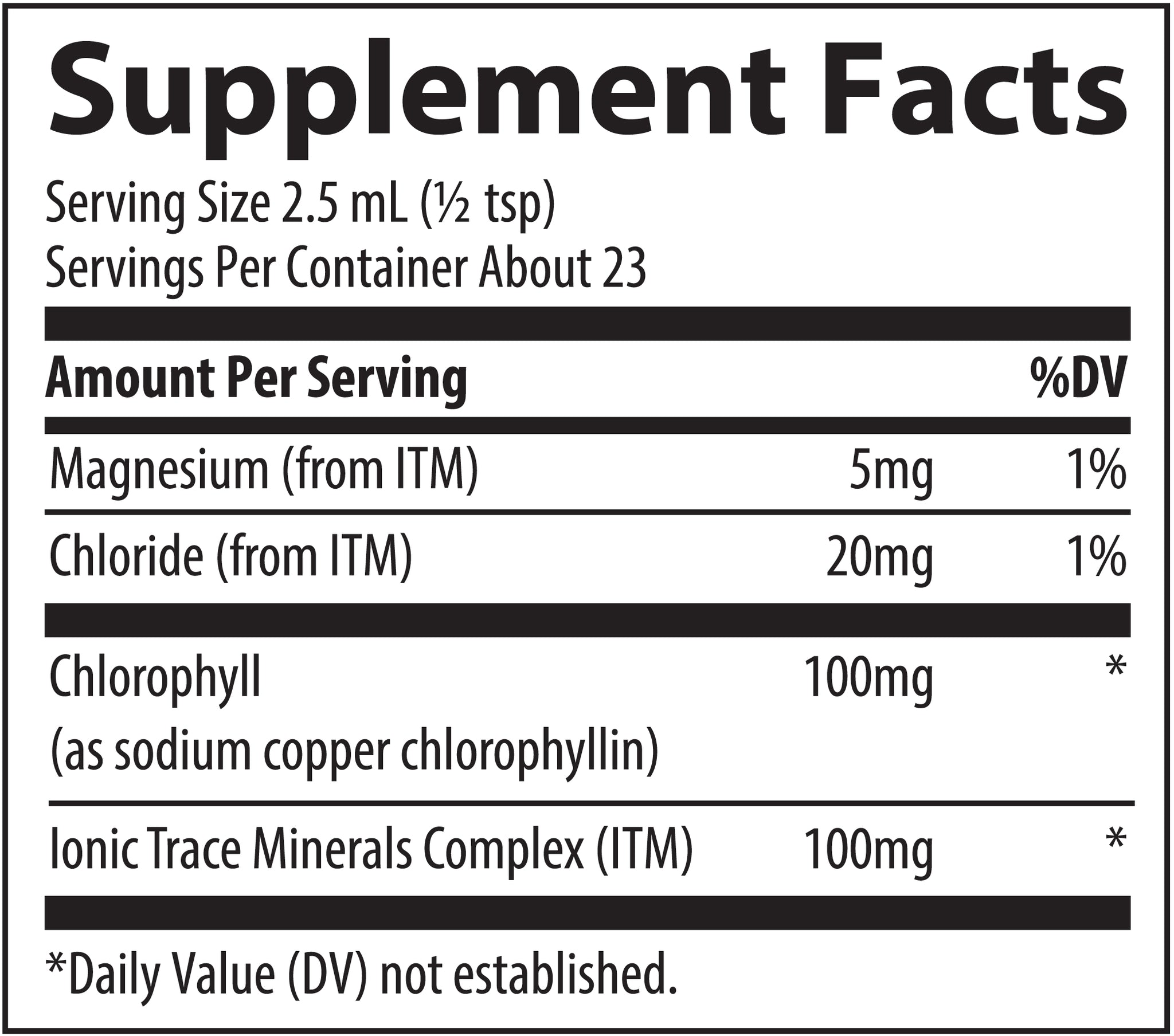 Ionic Chlorophyll Liquid 2oz